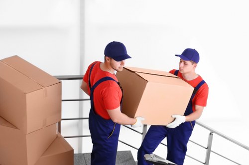 Moving furniture and boxes with a removal truck in Fulham
