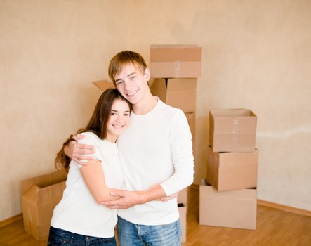 Furniture and seasonal belongings arranged for storage during a move or renovation