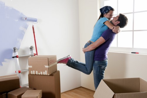 Fulham office relocation team transporting office furniture safely