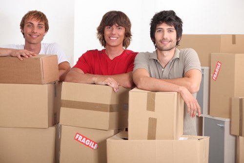 Office packing and logistics during a Fulham commercial move