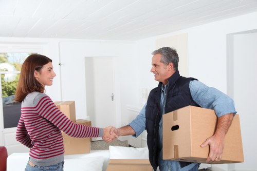 Packed removal boxes and protective materials for a Fulham relocation