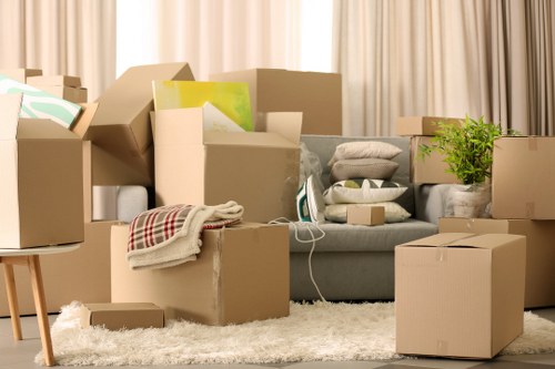 Movers carefully carrying household items during a Fulham move