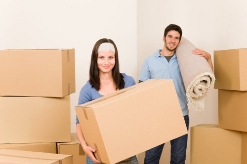 Local movers handling equipment during a business relocation in Fulham