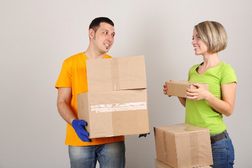 Checklist and labelled boxes for office removals in Fulham